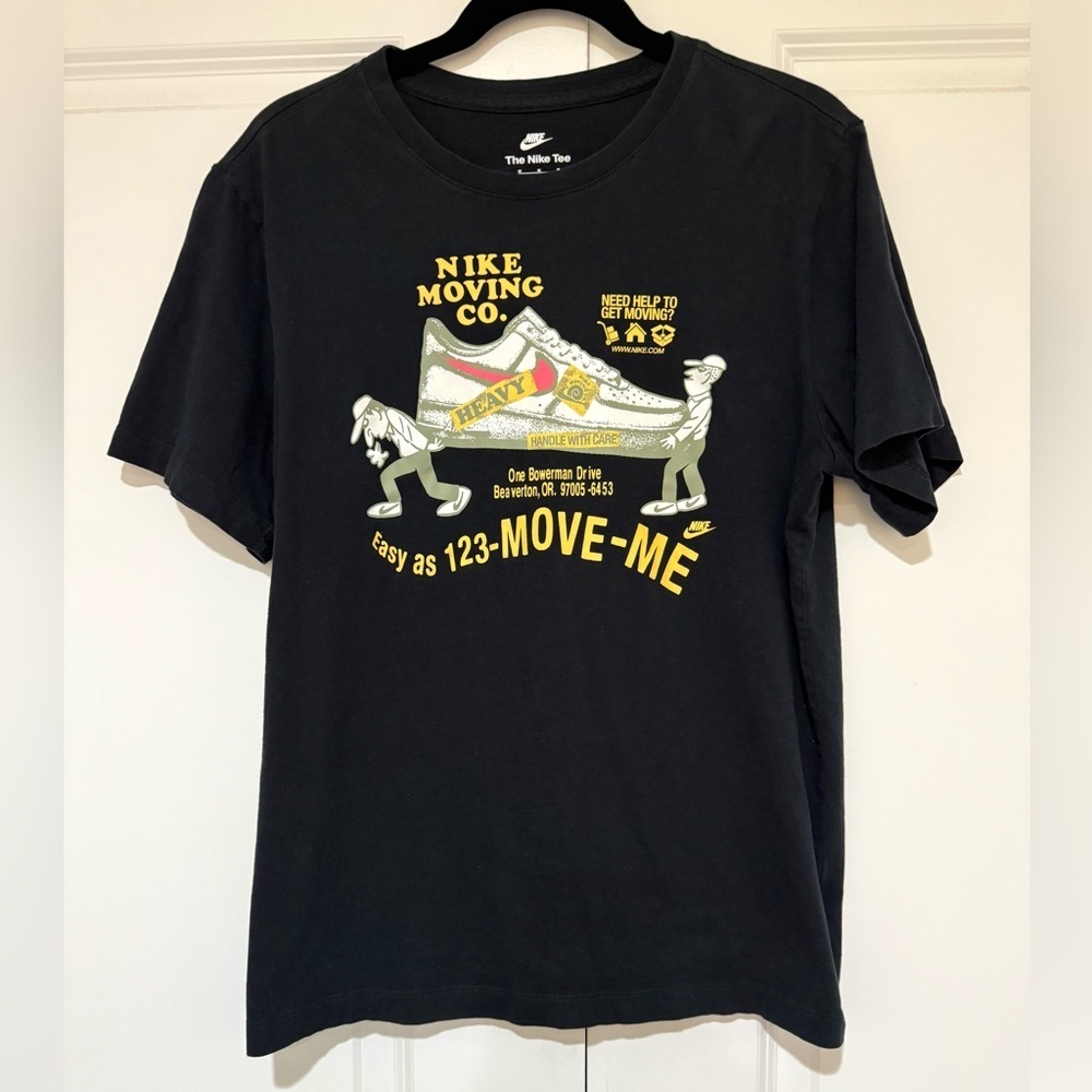 Nike Black Graphic Tee with Yellow & White Sneaker Art 💯% Cotton